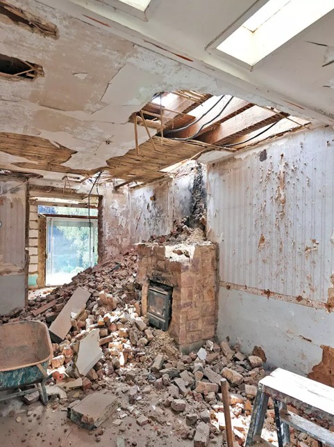 Phase travaux de rénovation avant début extension. Gestion par votre maitre d’œuvre