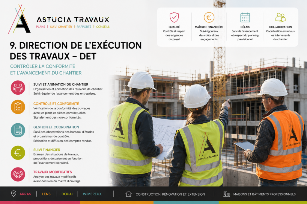 Direction Exécution des Travaux - Maître d’œuvre à Arras, Lens, Douai & Cambrai