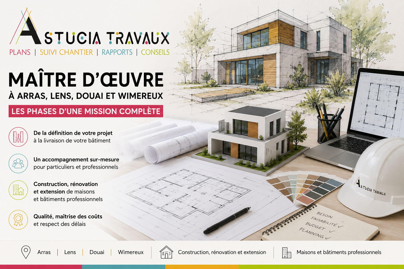 Maître d’œuvre à Arras, Lens, Douai et Wimereux : Une mission complète